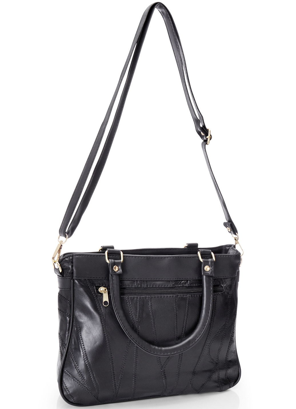 Patchwork-Tasche mit abnehmbarem Umhängeriemen