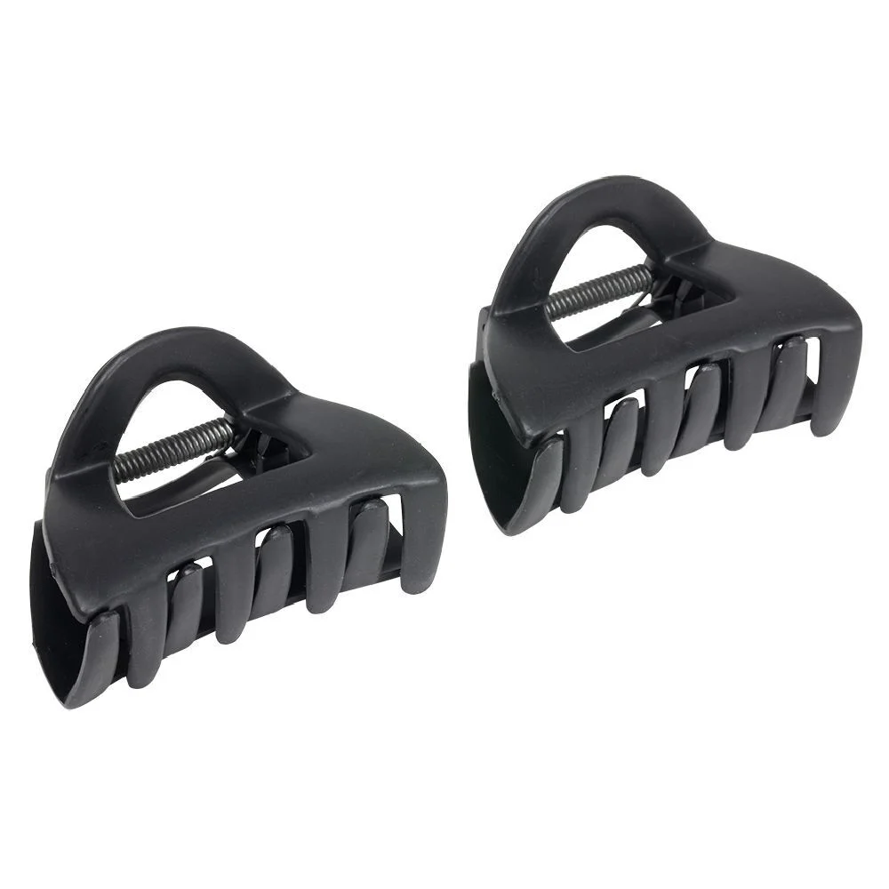Pince crabe en plastique ajouré noir x2