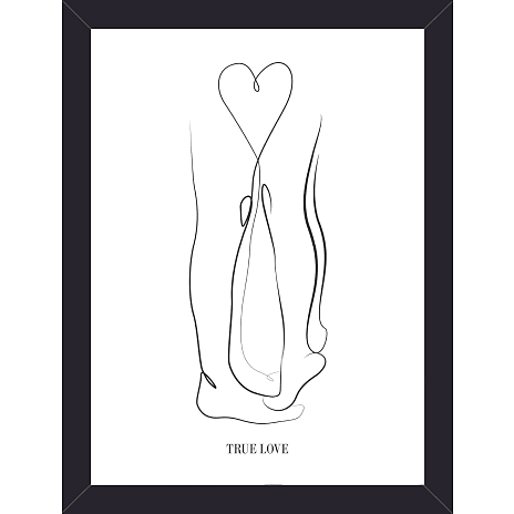 Salling Ægte Kærlighed plakat med sort glasramme 15x21 cm