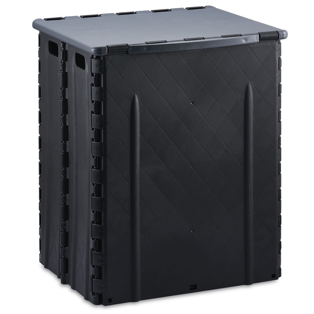 Coffre de rangement et couvercle pliable noir