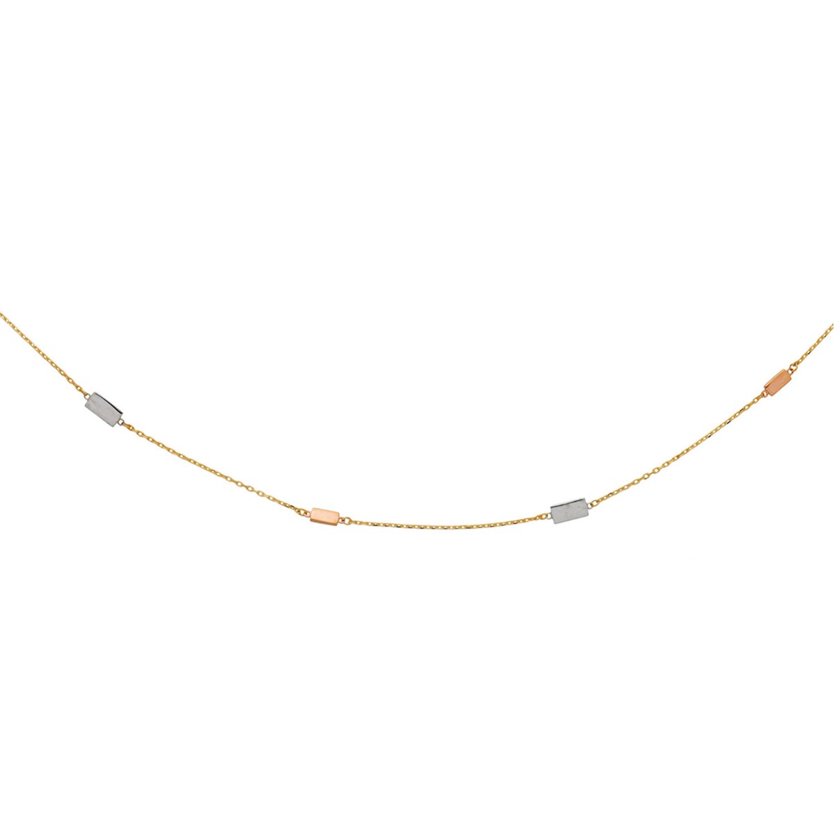 Collier Brillaxis tricolore 4 rectangles or 9 carats