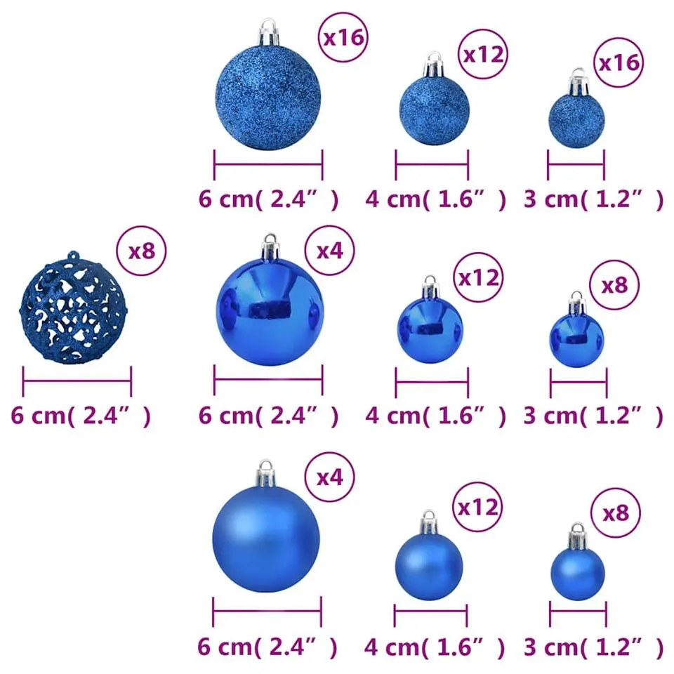 vidaXL - Kerstbal - Blauw - Kunststof