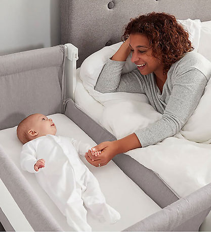 Shnuggle Babybett - Air - Beistellbett - 95x56 cm - Stone Grey