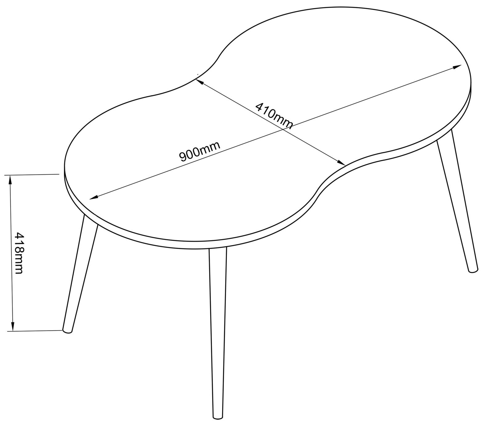 Couchtisch BARILO - weiß-Honig Eiche - 90 cm breit