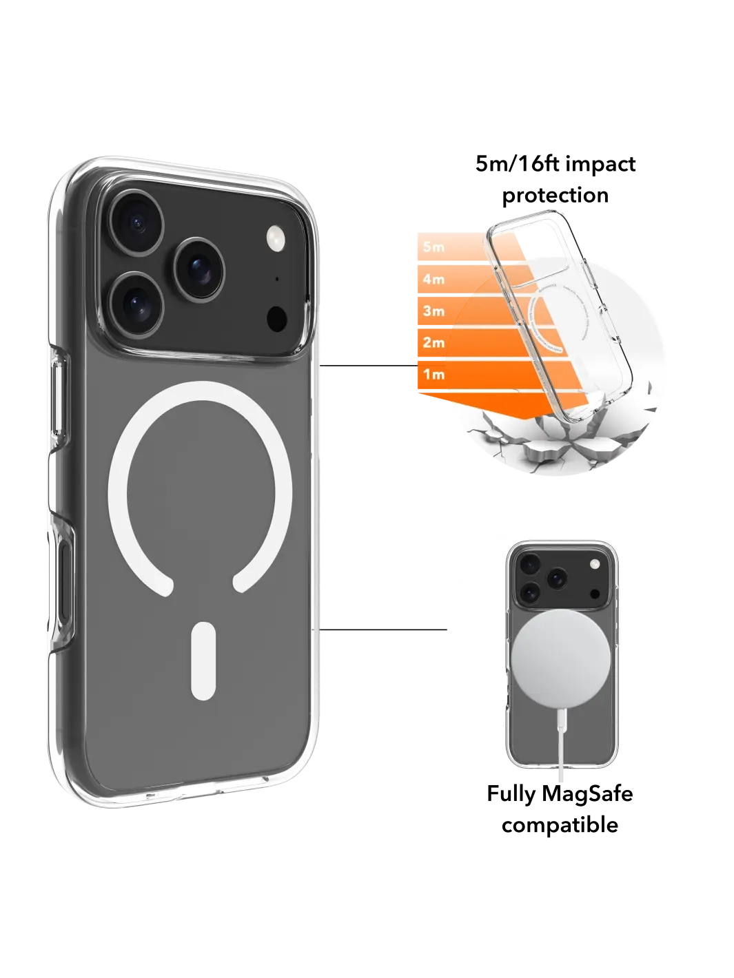 iPhone 17 Pro Hardcase Hülle Clear Case Iceland Ultra D3O MagSafe Recycled (IU63CL006701) - Transparent
