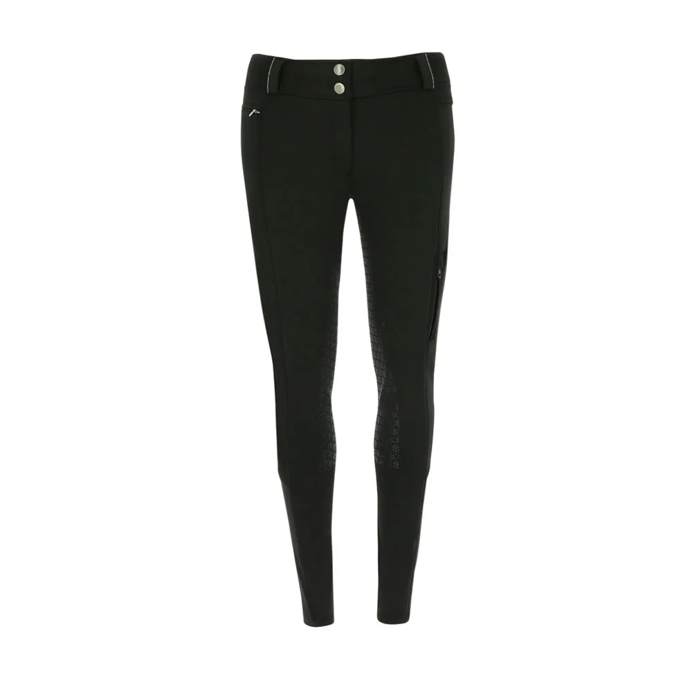 Equitheme KITZBUHL - Pantalon fond de peau siliconé hiver Femme noir
