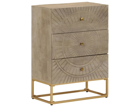 VIDAXL - Armoire de rangement Commode 55x30x76 cm bois massif de manguier et fer