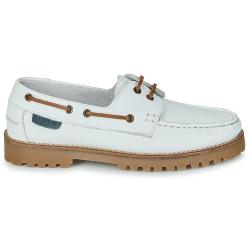 Pellet - OLIVIA - Veau lisse blanc lacets camel