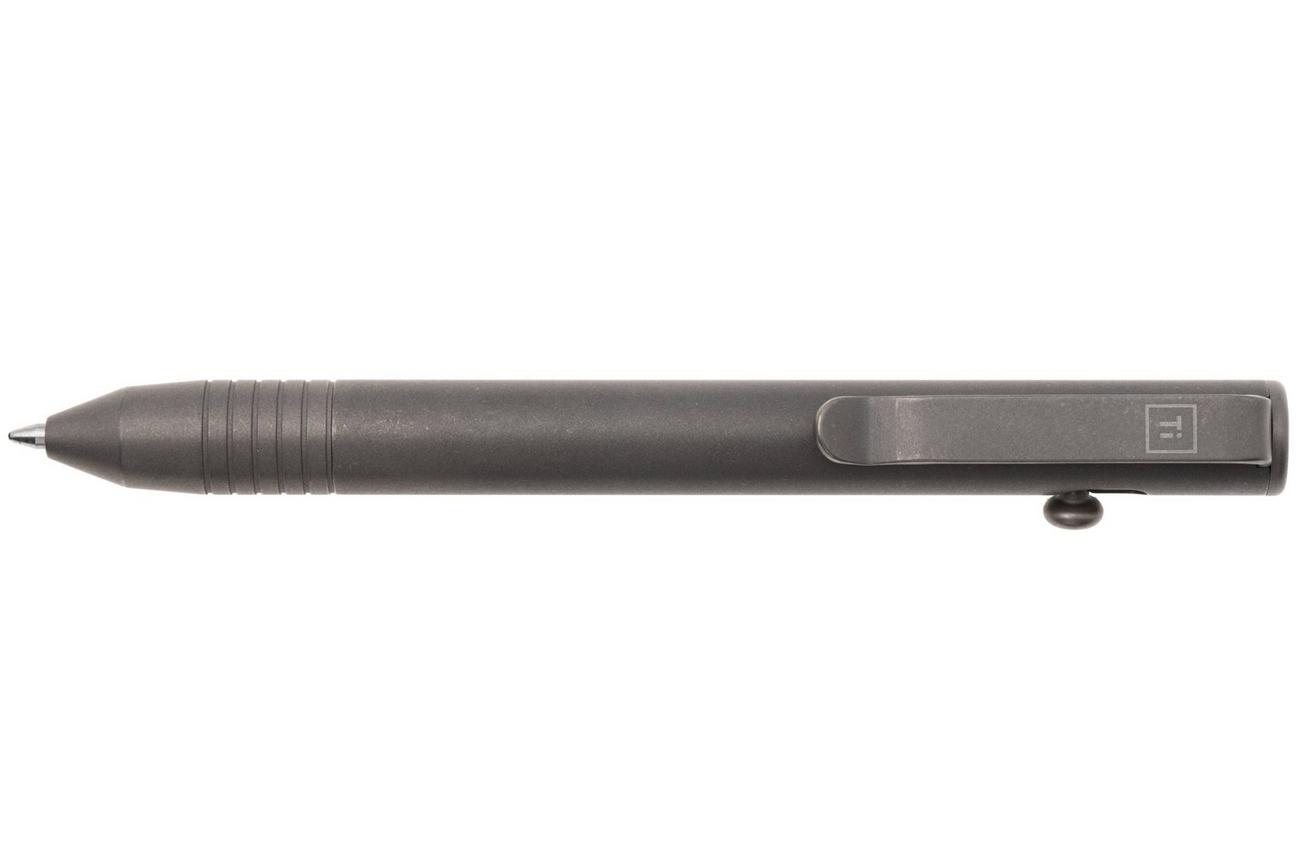 Big Idea Design Base Line Bolt Action Pen BS-BA-SW Stonewashed Titanium, everyday carry pen