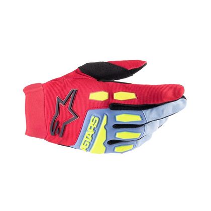 Gants cross Alpinestars YOUTH FULL BORE - Bleu / Rouge