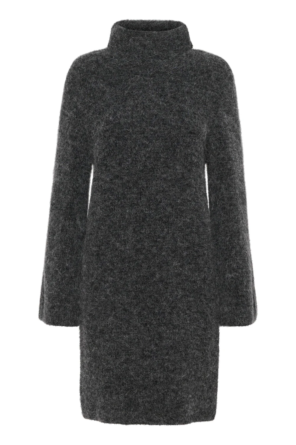 GESTUZ  Alpha rollneck kjole - Charcoal melange
