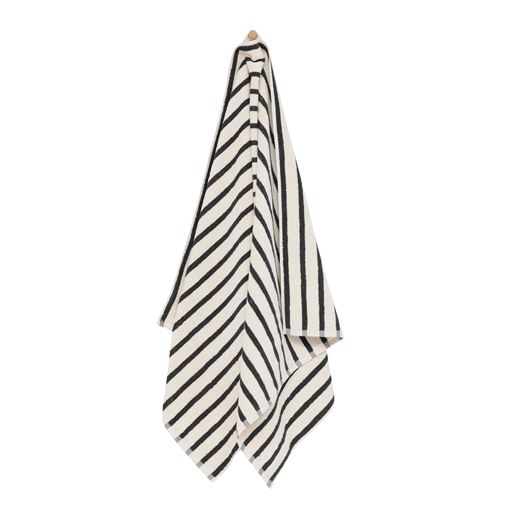 Høie Everyday Stripe Håndklæde, Antracit, 70x140 cm