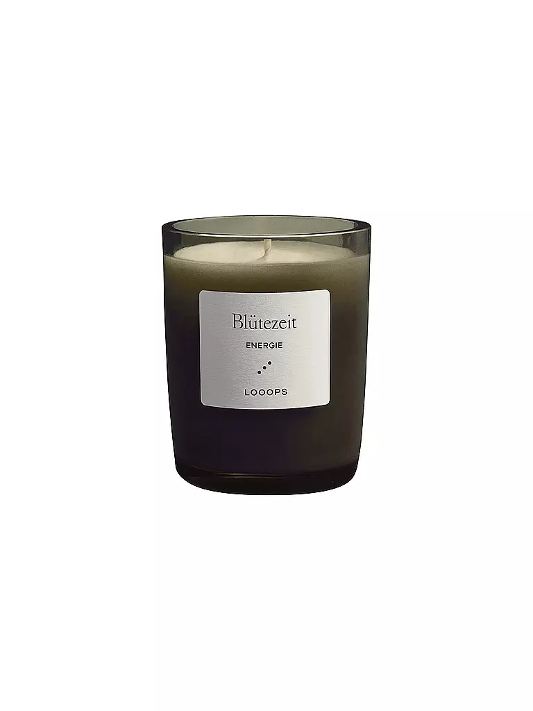 LOOOPS Duftkerze 75g BLÜTEZEIT  dunkelgrün