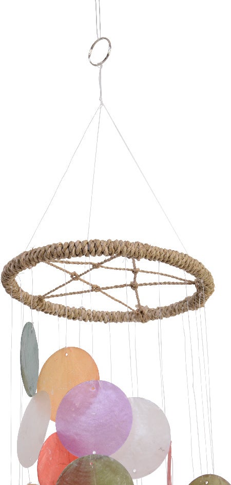 Decoris windgong schelpen Boris multi D 14 H 62 cm