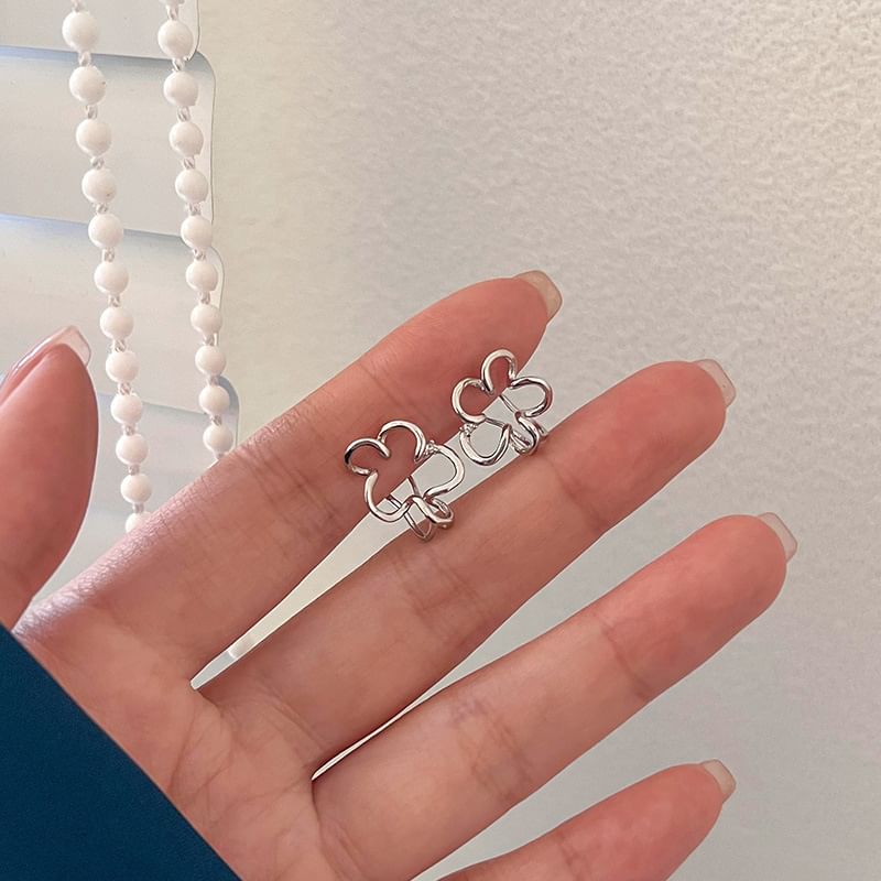 Hansha - 925 Sterling Zilveren Bloemen Oormanchet