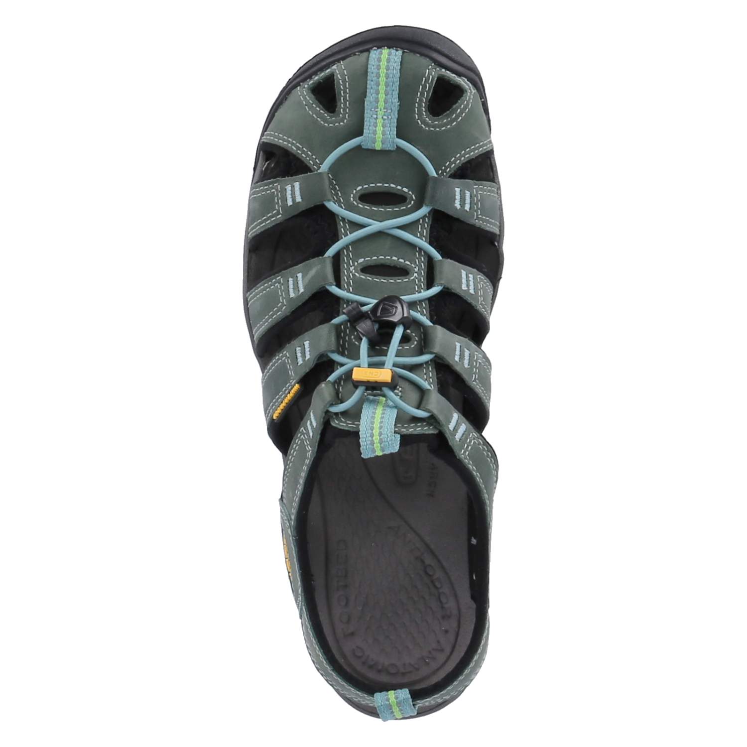 Keen Trekkingsandale CLEARWATER CNX LEATHER - mineral blue/yellow