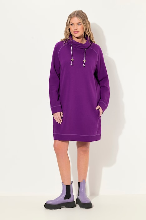 Sweatkleid, Stehkragen, Langarm, Taschen