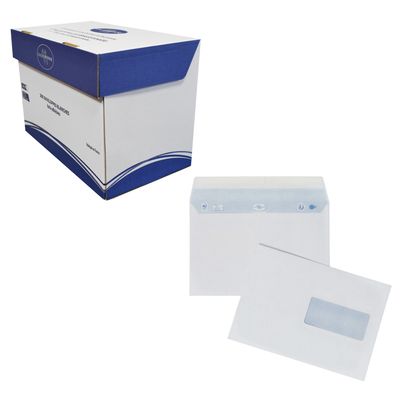 La Couronne - 200 Enveloppes C5 162 x 229 mm - 80 gr - fenêtre 45x100 mm - blanc - bande auto-adhésive