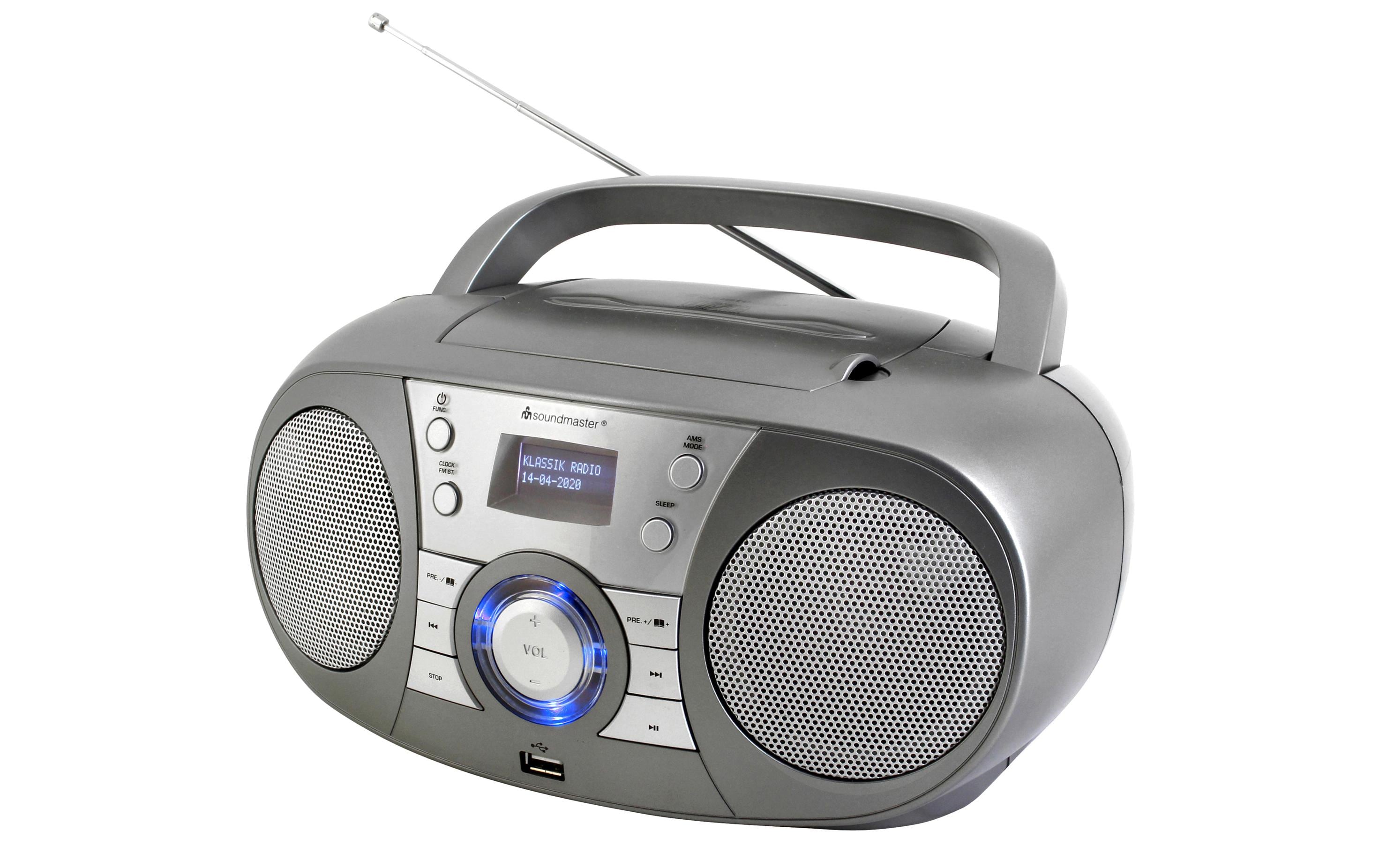 DAB+ Radio SCD1800 GrauDAB+ Boombox mit CD/MP3, Bluetooth und USB