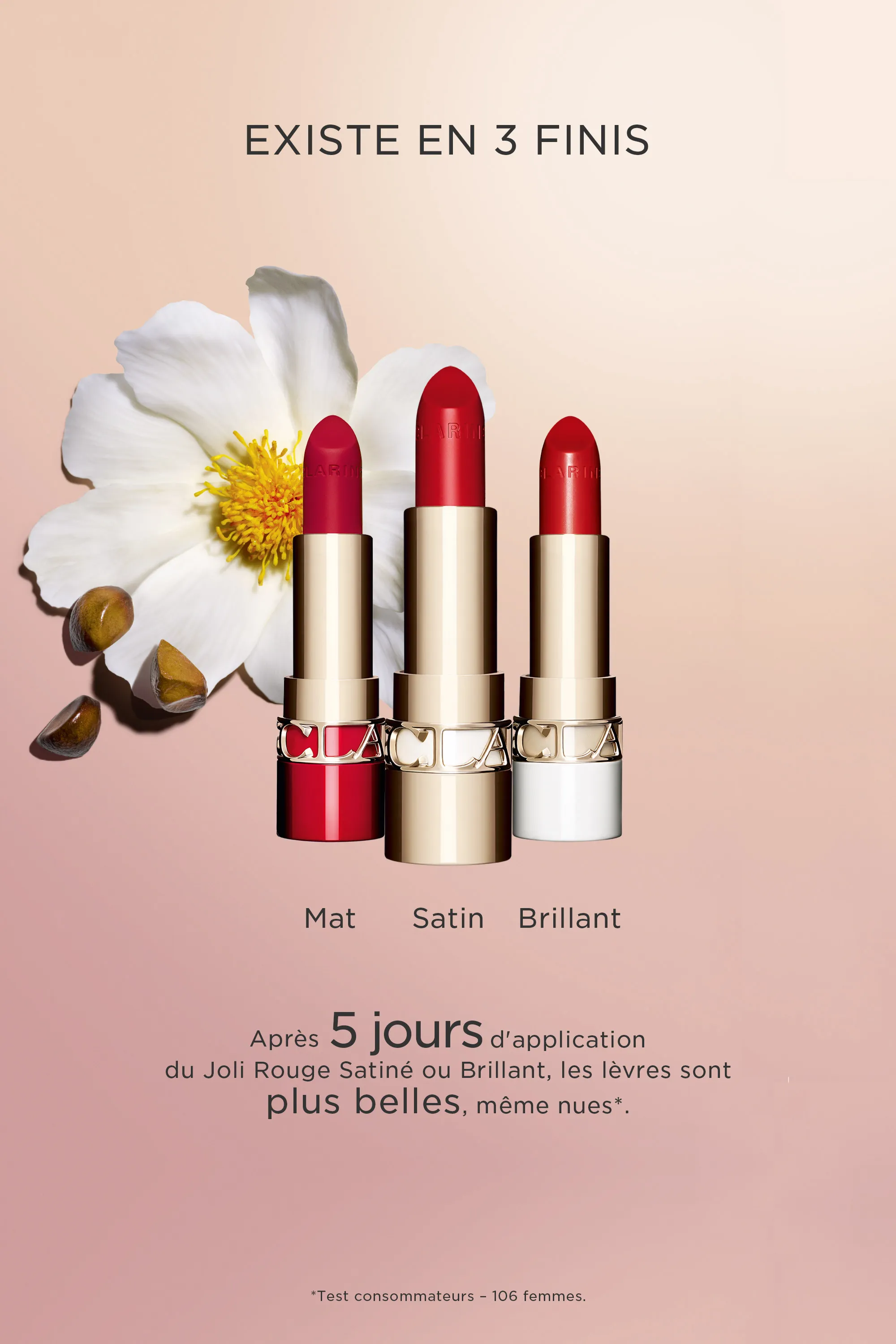 Clarins Rouge à lèvres rechargeable Joli Rouge Satiné-3.5 g