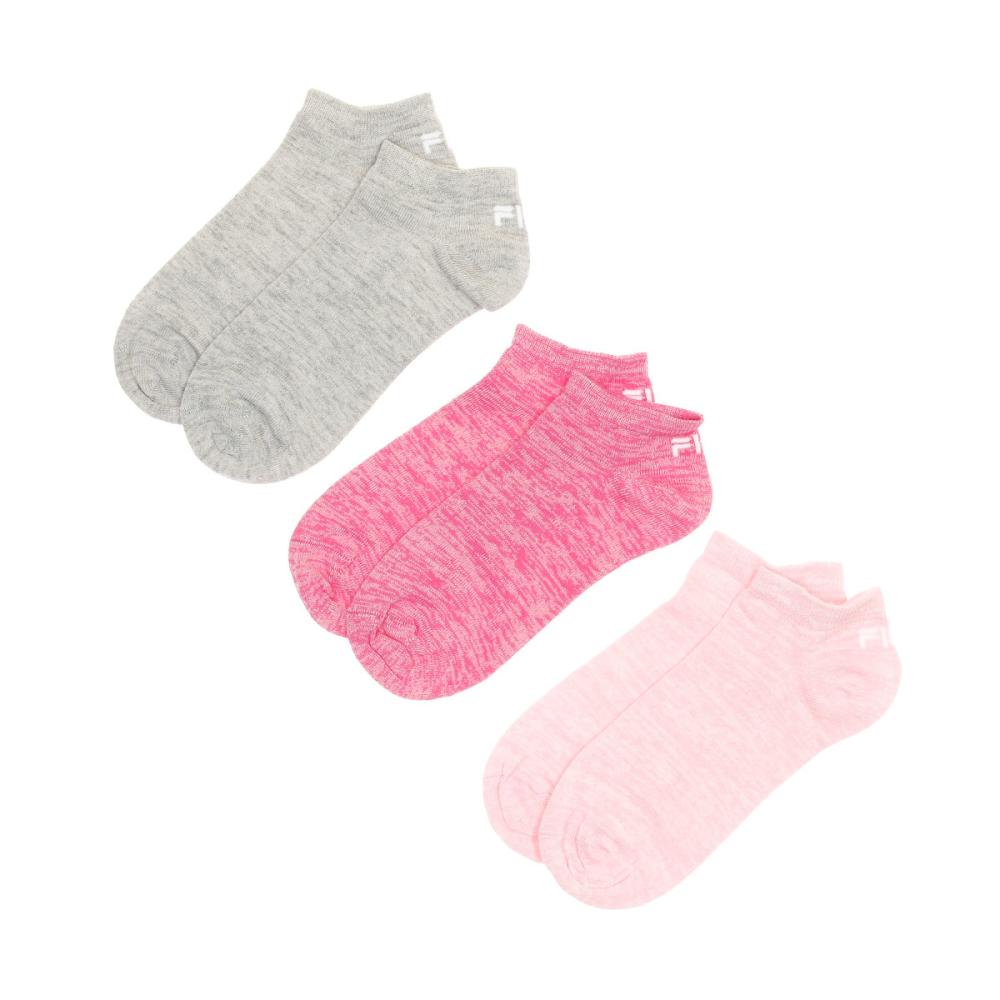 Fila X3 Paires de Chaussettes Grise/Rose Femme Fila Invisible