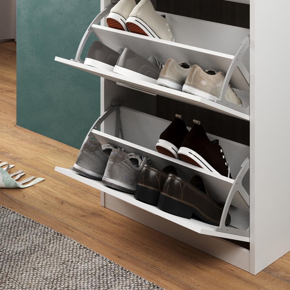 Vicco Schuhkipper Gizmo, Schuhregal, Weiß Hochglanz, 59 x 105 cm