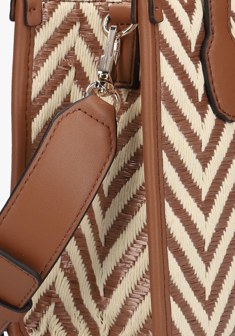 GUESS cognac guess handtas silvana 2 compartment mini tote
