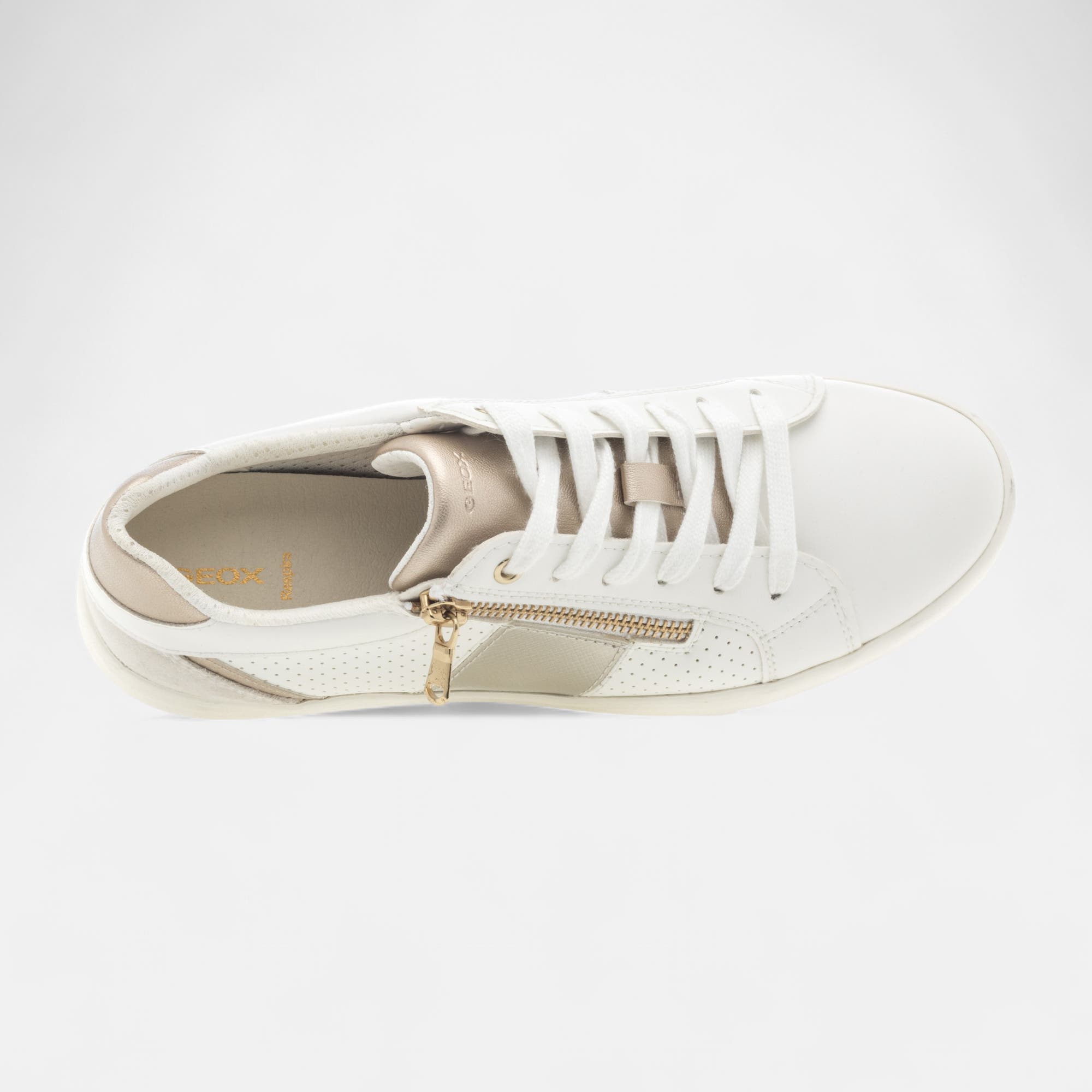 Baskets basses Femme blanc/or
