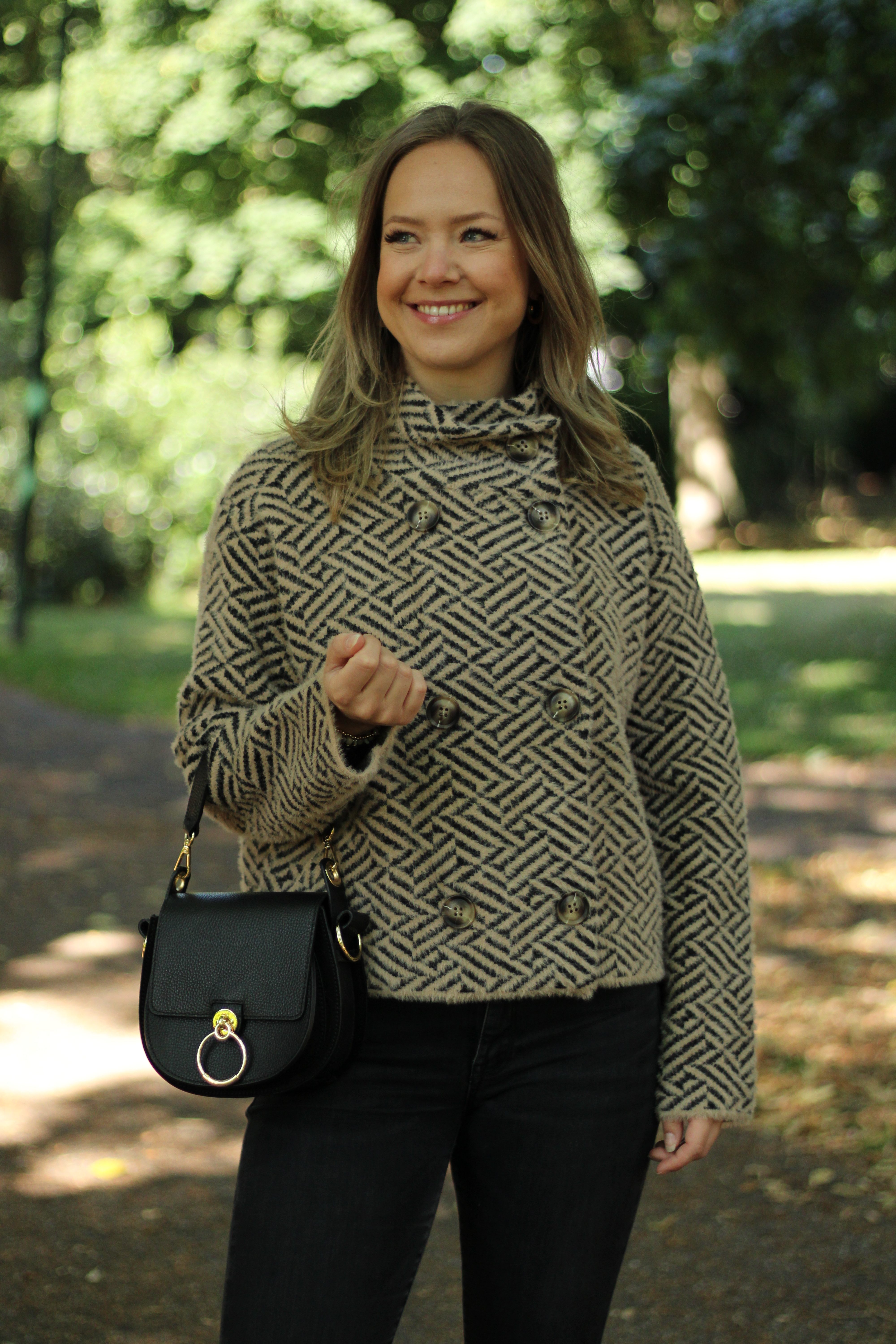 Rino & Pelle - Beth Short Double Breasted Jacket - Sand Graphic