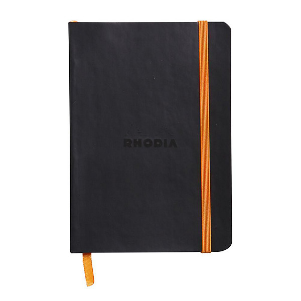 Rhodia Carnet souple Rhodiarama A6 (10,5 x 14,8 cm), 144 pages lignées de 90 g/m²  - Couverture noire
