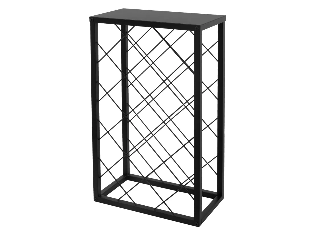 Casier à vin 23 bouteilles porte-verres de bar armoire à vin noir 40x22x68 cm