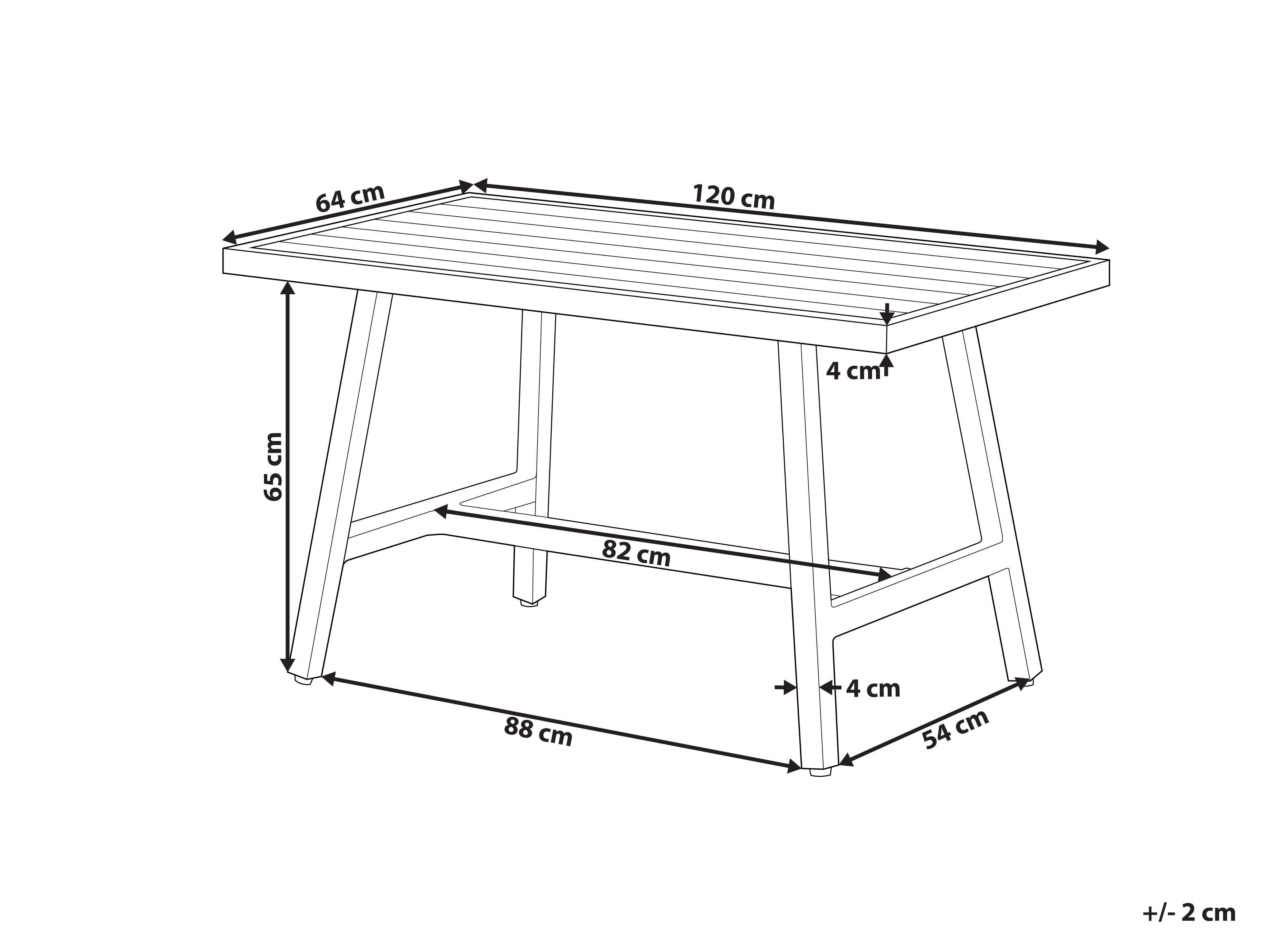 Tuin eettafel FRATTE 120 cm 64 cm Metaal Wit