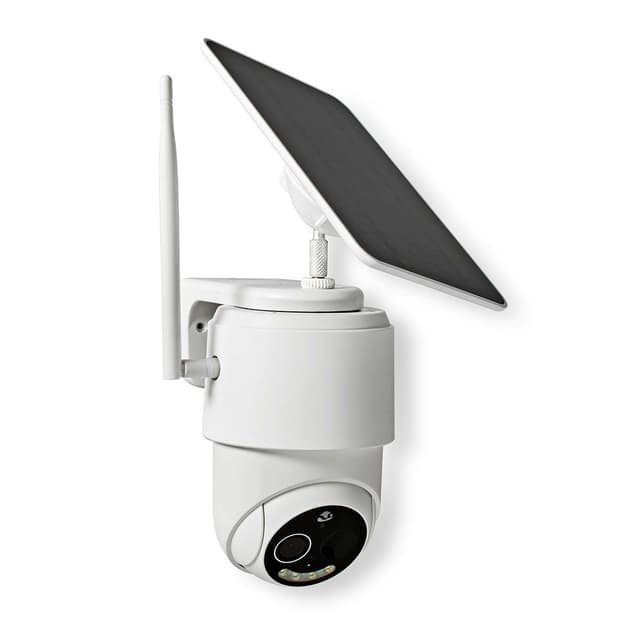 Nedis SmartLife udendørskamera | Wi-Fi | Full HD 1080p | Pan tilt | IP65 | Maks. batteritid: 5 Måned | Cloud Storage (mulighed) / microSD (ikke inkluderet) | 5 V DC | Med bevægelsessensor | Nattesyn | Hvid