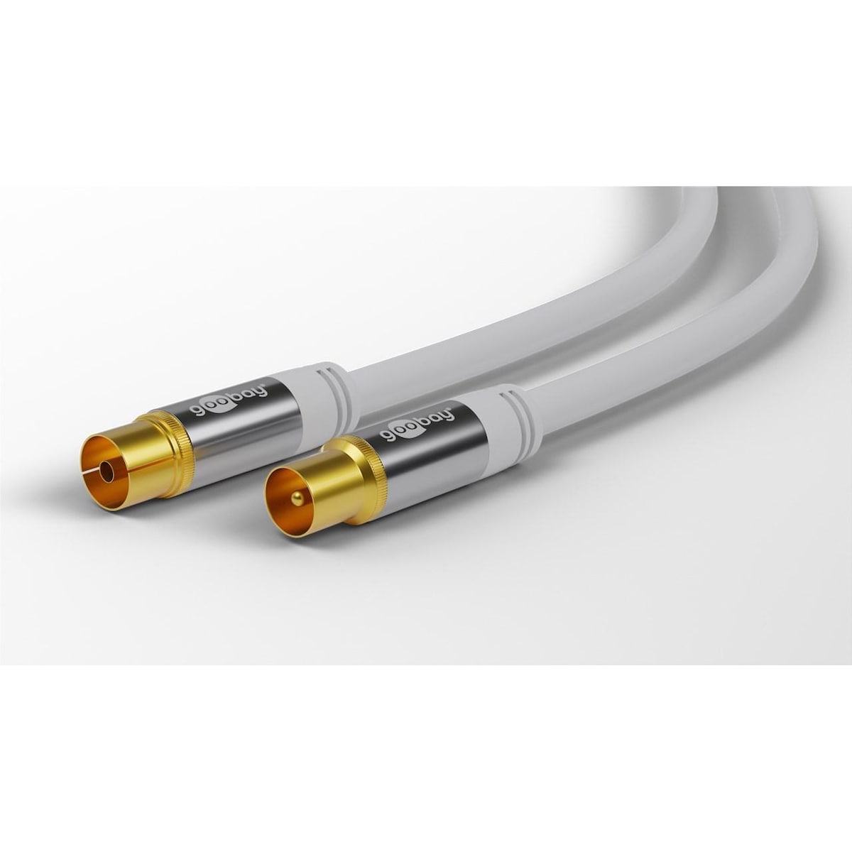 Goobay TV-antennekabel (135 dB), 4x skjermet