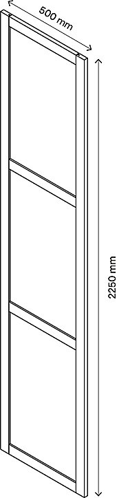 Porte battante verre opaque effet chêne GoodHome Atomia H. 224,7 x L. 49,7 cm
