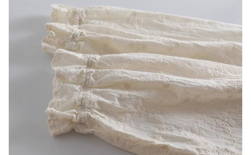 Santeh - Blouse met kraag en geborduurde bloemen