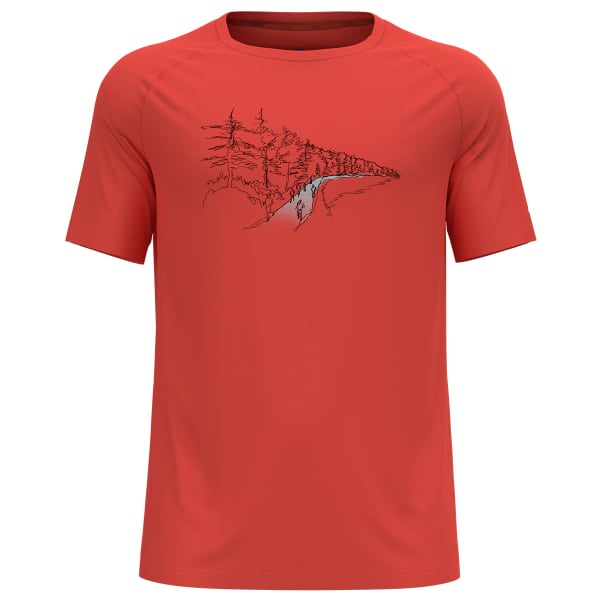 T-shirt running ODLO MC ESSENTIAL PRINT FIRELIGHT