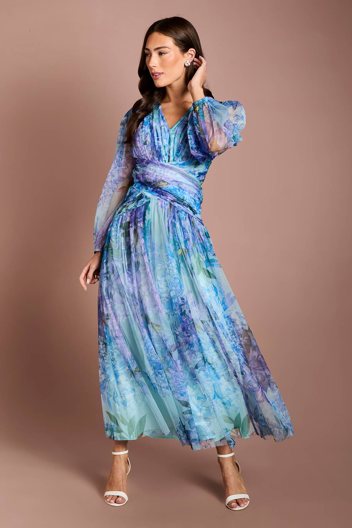 Coast Robe Mi-longue En Mesh Imprimé Fleuri Petite
