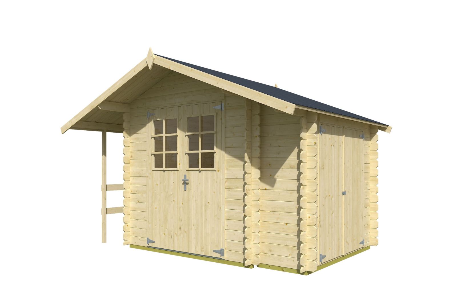 Blockbohlenhaus VILANO 1 - naturbelassen - Fichte massiv - 260x260 cm