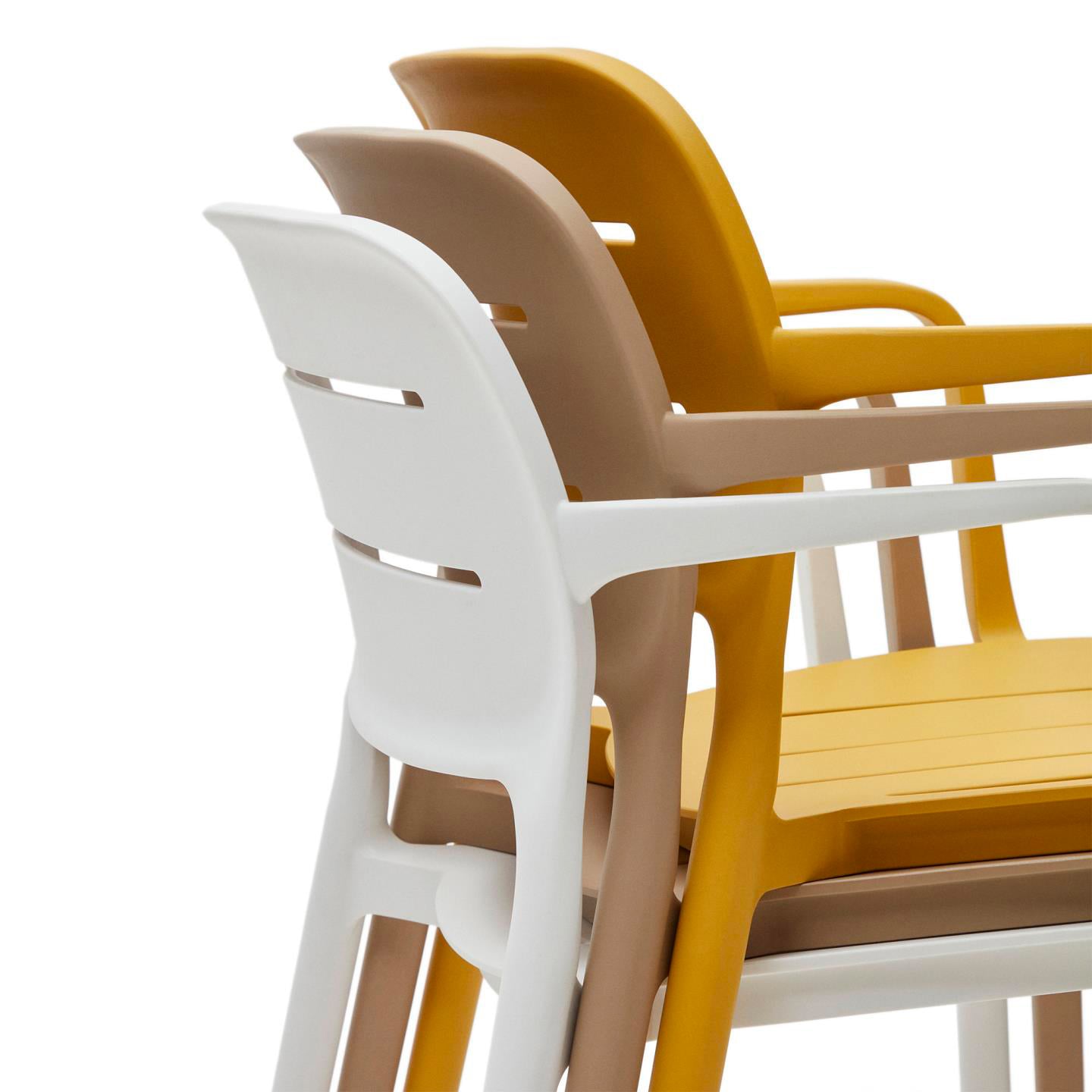 Kave Home Stapelstuhl Garten MORELLA 4er Set senfgelb