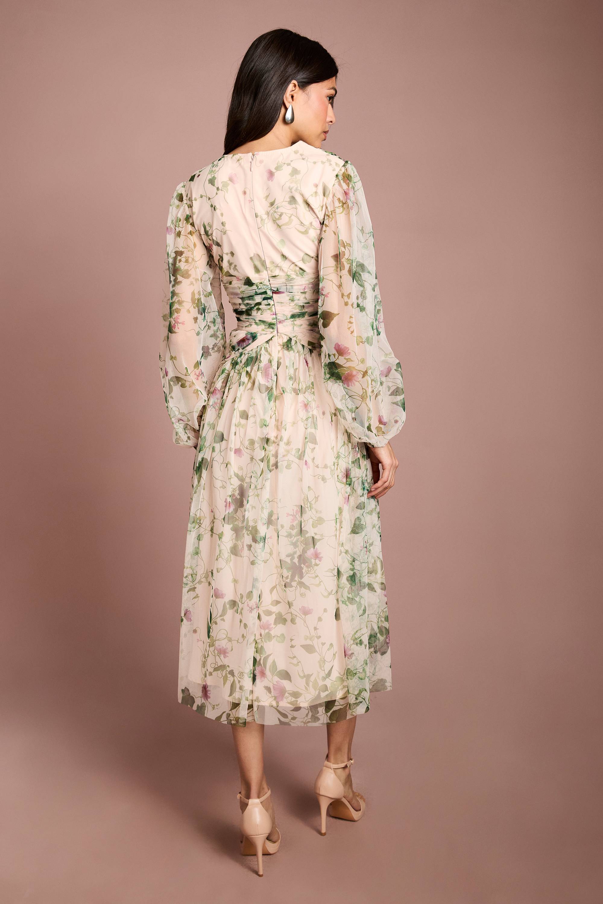 Coast Robe Mi-longue En Mesh À Imprimé Floral