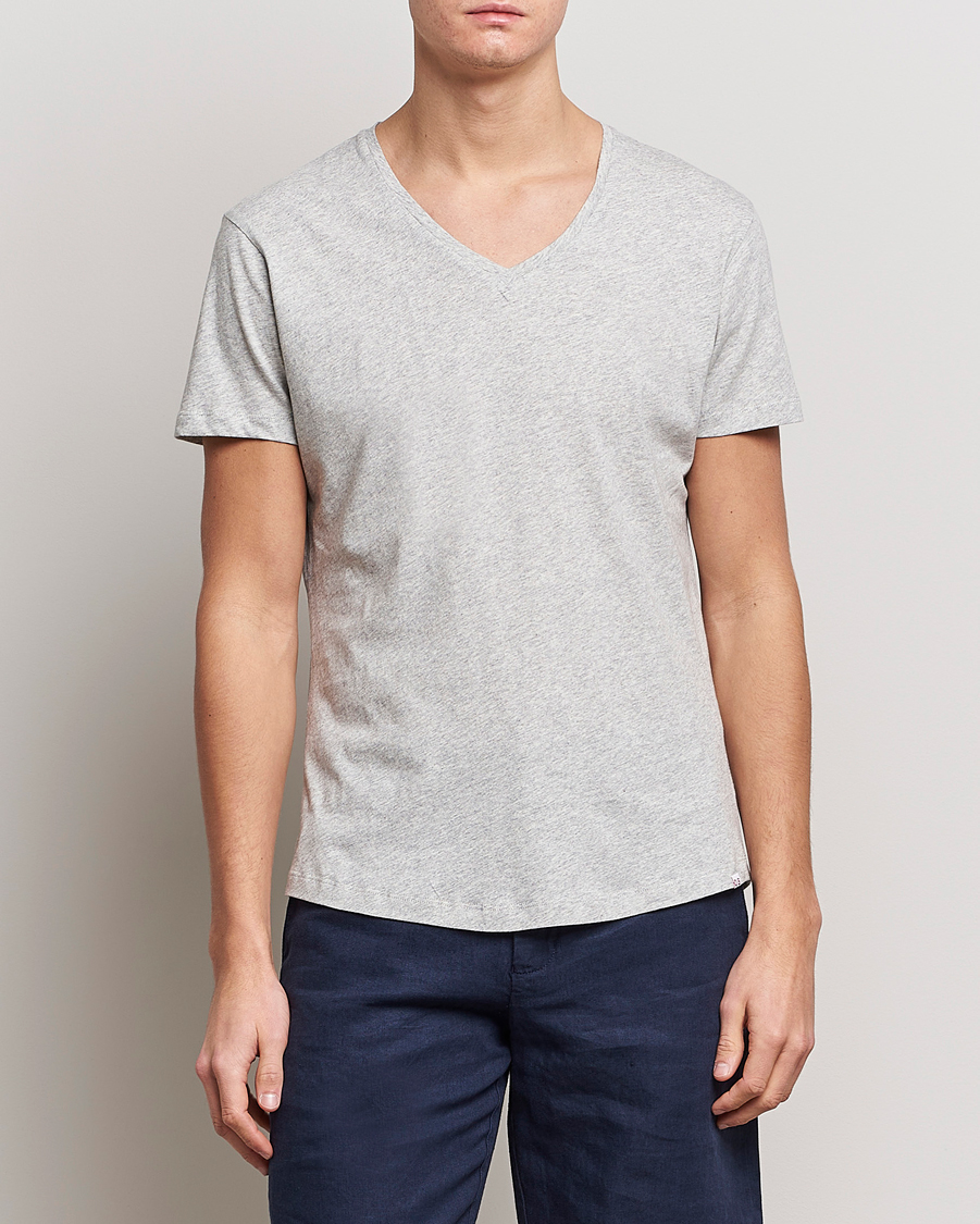 Orlebar Brown OB V-Neck Tee Grey Melange