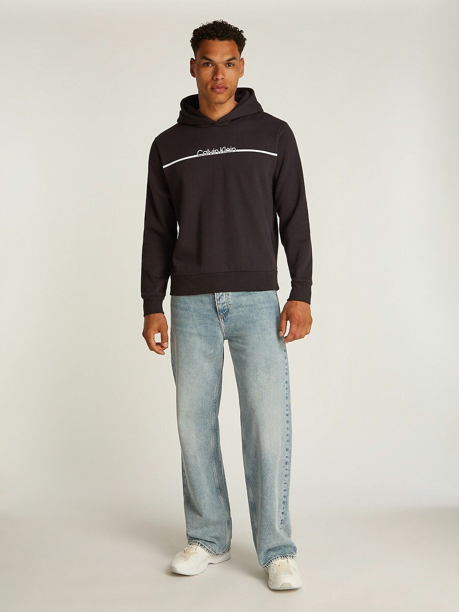CALVIN KLEIN<br>Moletom com capuz e logotipo
