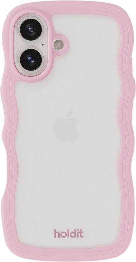 HoldIt Wavy Case iPhone 16 Lyserød