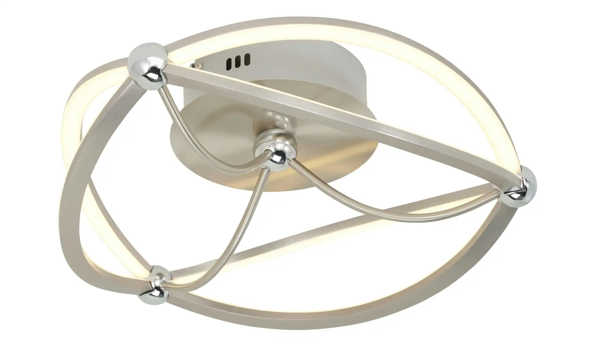 Trio LED-Deckenleuchte, Nickel-matt, geschwungen