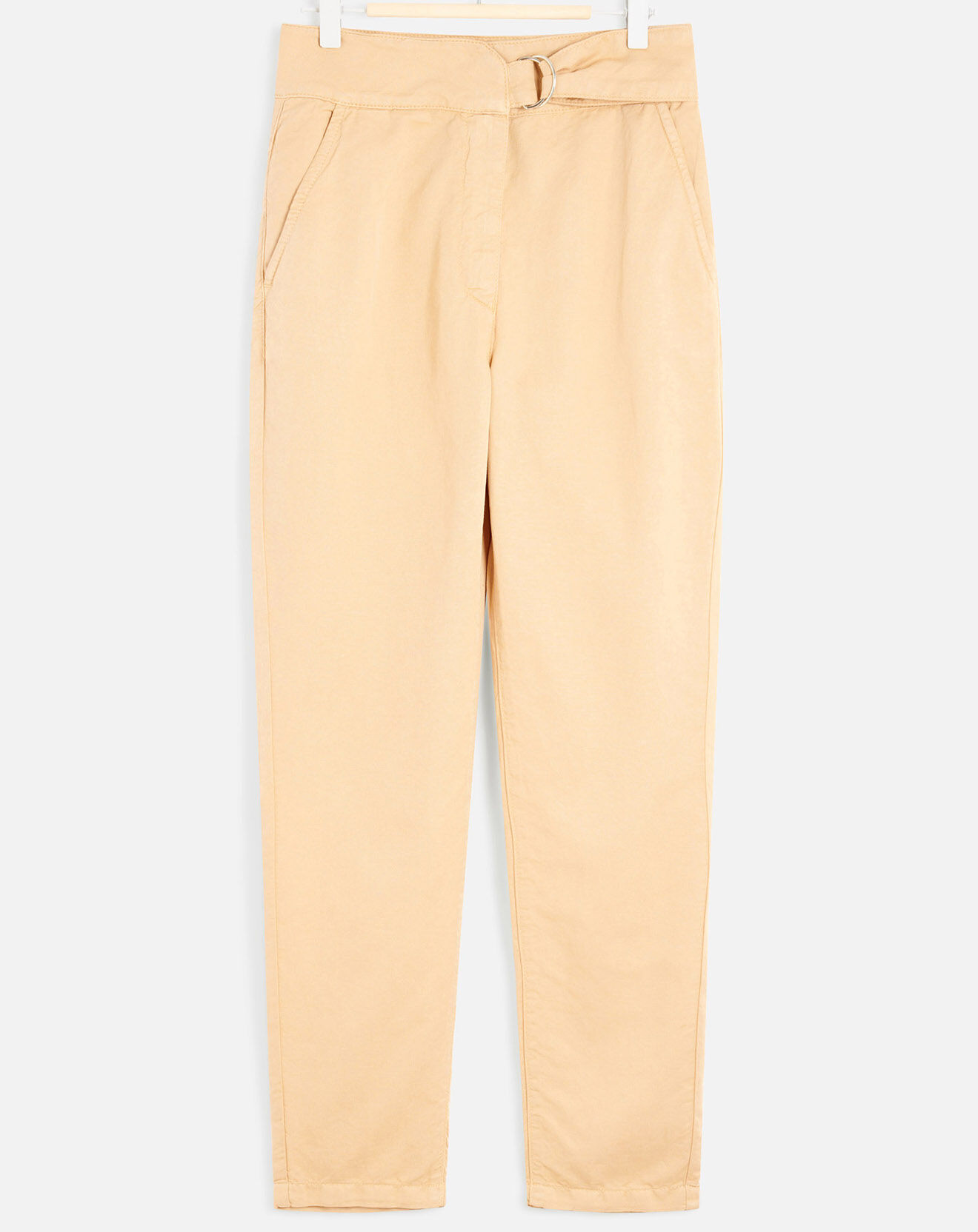 Caroll Pantalon souple droit en Lin & Coton Anton nougat
