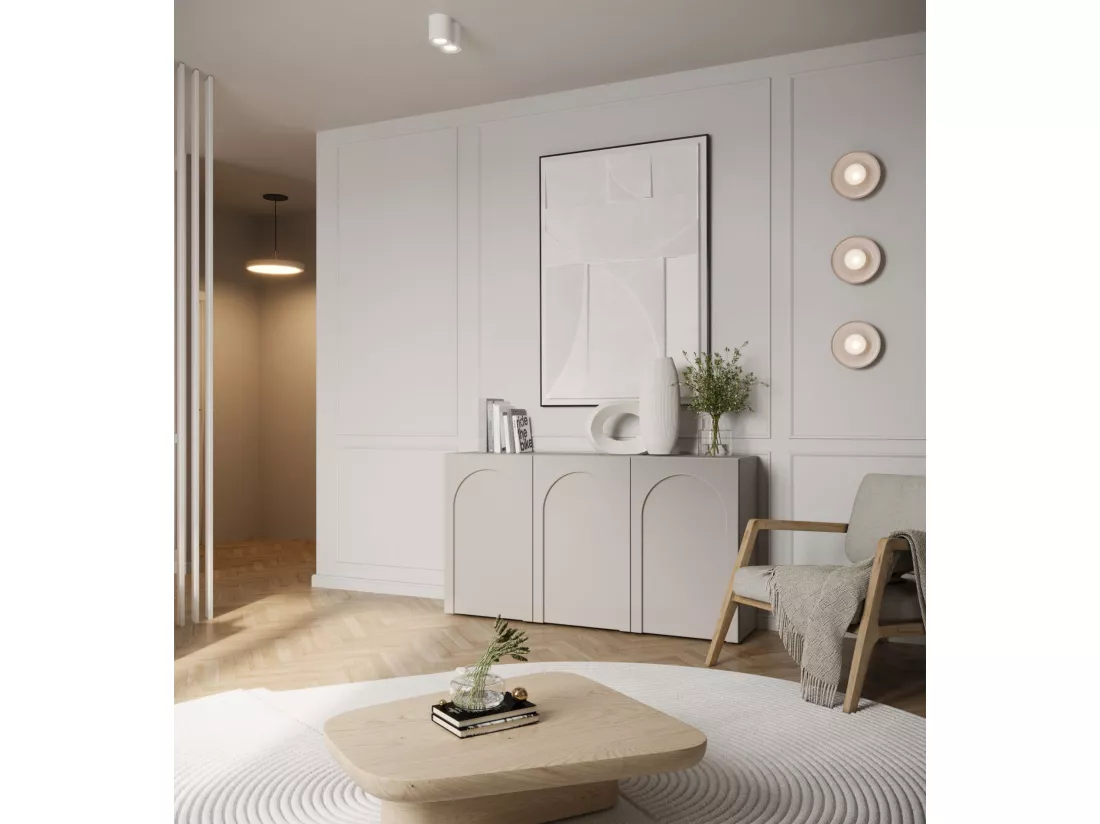 Buffet - 150 cm - 3 portes avec façades fraisées - grège - ARKADIA