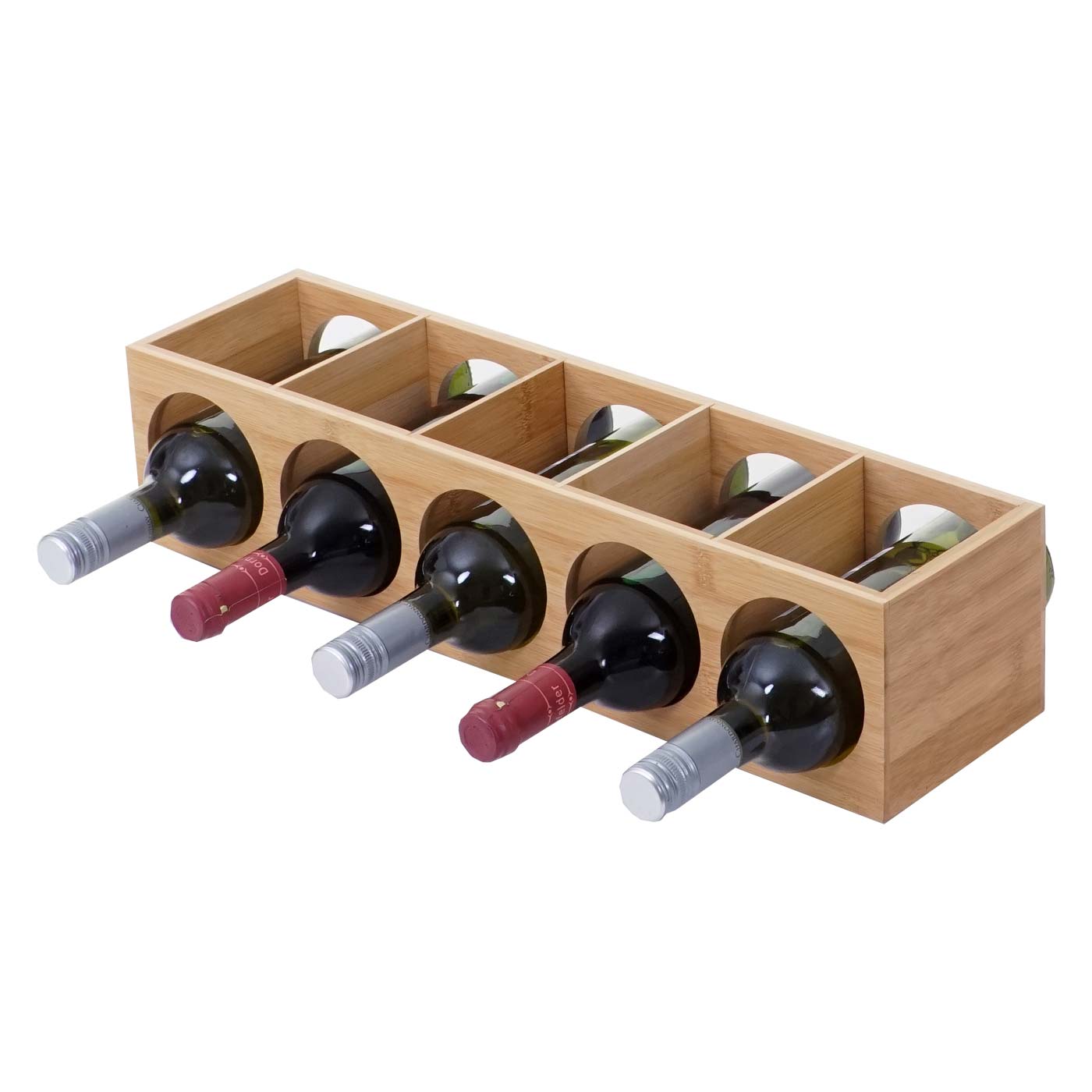 Weinregal MCW-B89, Flaschenständer Flaschenregal Weinflaschenständer, Bambus 53x14x13cm
