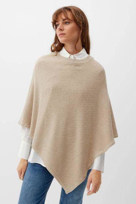 s.Oliver gebreide poncho beige