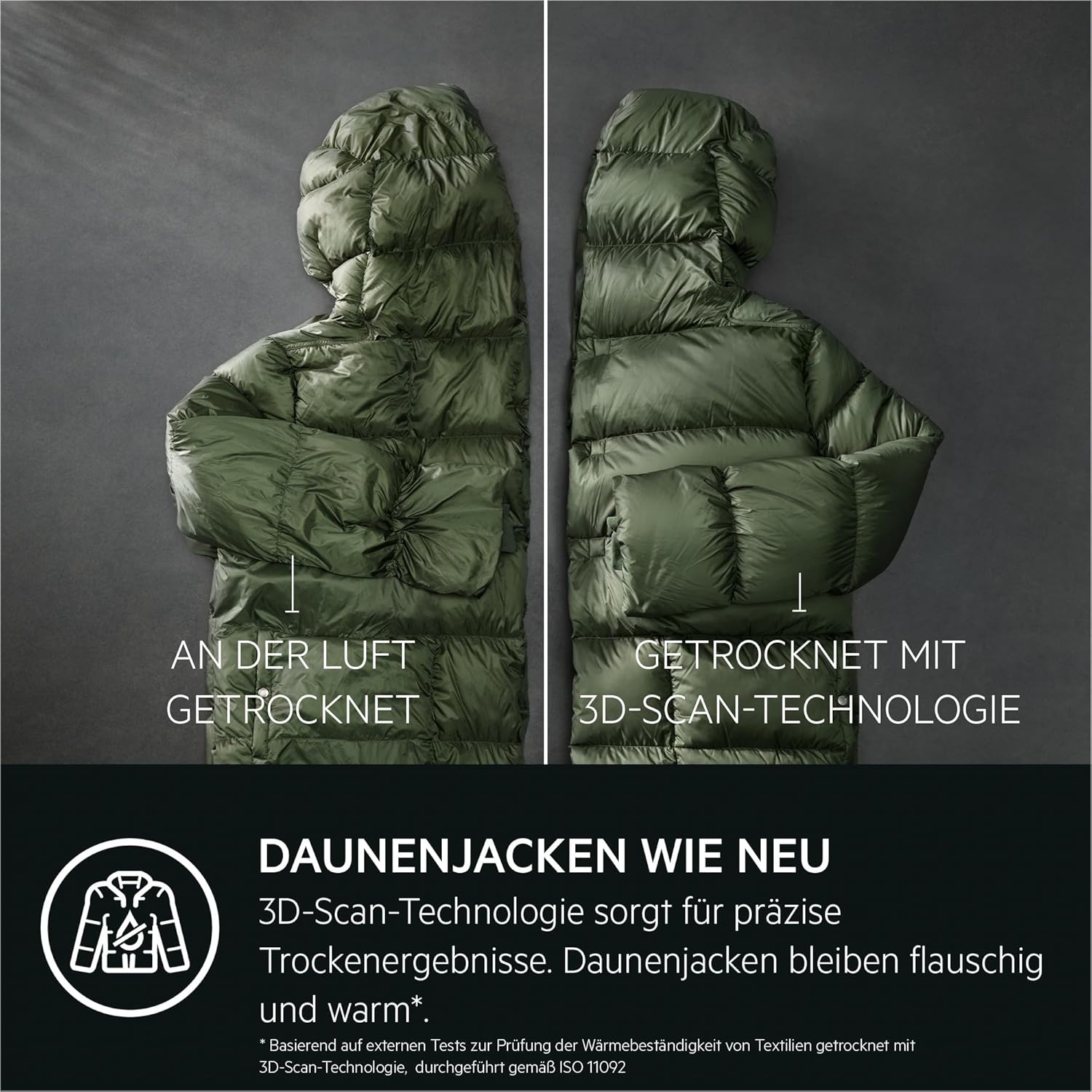 AEG WiFi Wärmepumpentrockner 9 kg mit SmartDry, Serie 9000X AbsoluteCarePlus - Daunentrocknung, 3D-Scan Restfeuchteermittlung, A, Trommelbeleuchtung, Knitterschutz -Weniger Bügelaufwand TR9XW80890